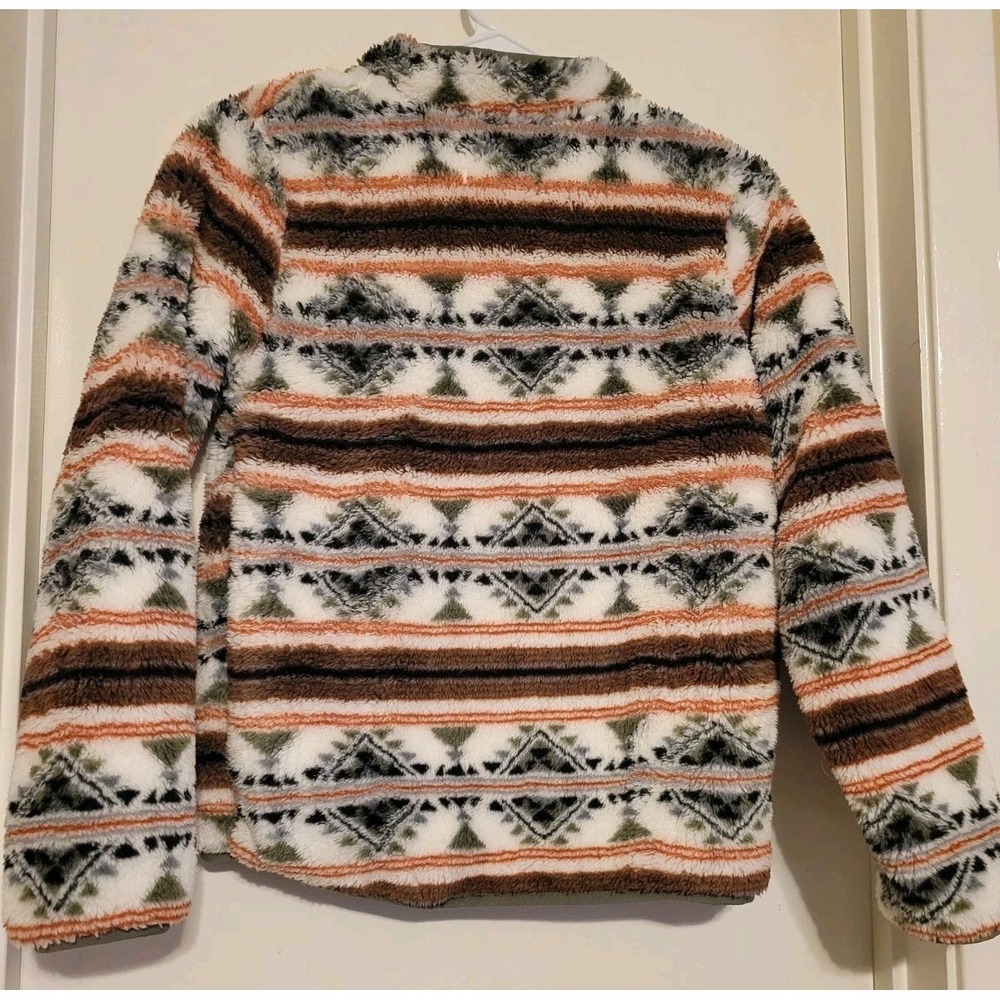 Hurley Boys Quarter Zip Sherpa Pullover Size Large 10/12 Soft Aztec - Picture 2 of 5